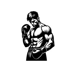 Powerful Boxer Ready for Fight.