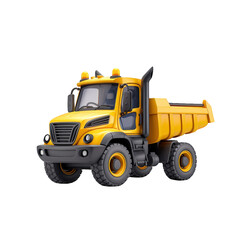 Yellow Dump Truck Heavy Duty Construction Vehicle with Large Tires and Modern Design