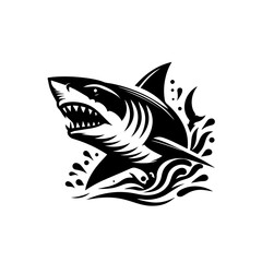 Naklejka premium Powerful Great White Shark Vector Illustration.
