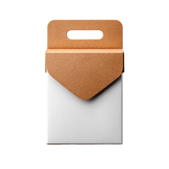 Brown and White Cardboard Packaging Box with Handle for Shipping and Storage