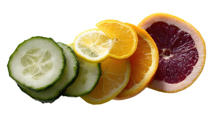 Produce plant concept Fresh produce and plant slices create vibrant display of flavors and textures that enhance any dish