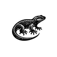 Fototapeta premium Stylized Black and White Lizard Illustration.