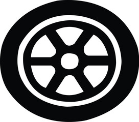 Fototapeta premium car wheel icon set . black rubber wheel tire collection . vehicle, road, transport, auto - stock vector 