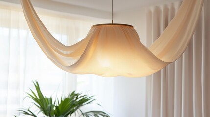 Fabric Ceiling Light Suspended in Baby Nursery