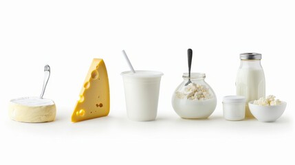 Variety of Six Dairy Protein Sources with Milk