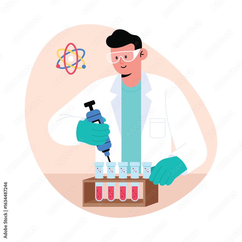 Aufkleber solution testing vector illustration. eps 10 file
