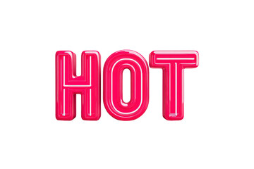 Bright Pink Neon Hot Sign with Transparent Background for Nightclub or Bar Decor