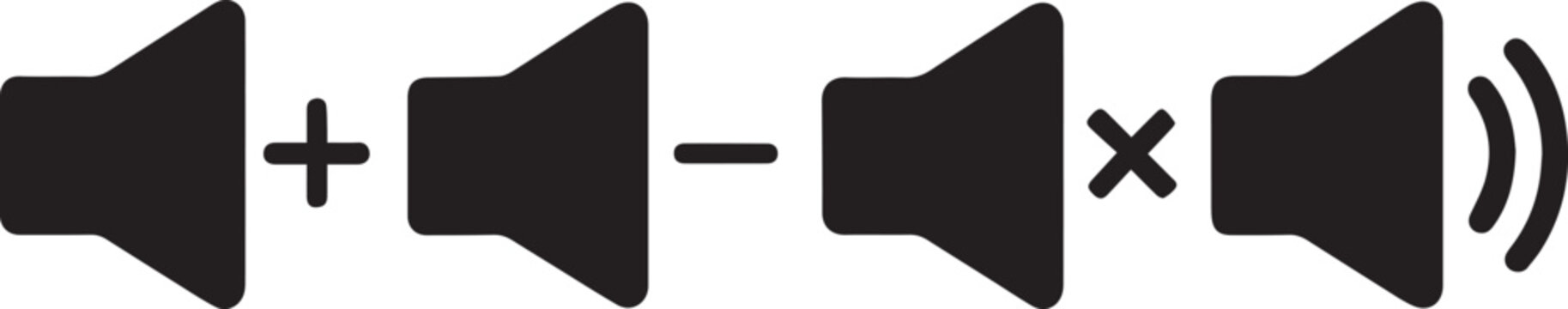 Audio Adjustment Icons Depict Volume Control Options for Sound Output and Multimedia Settings Enhancement