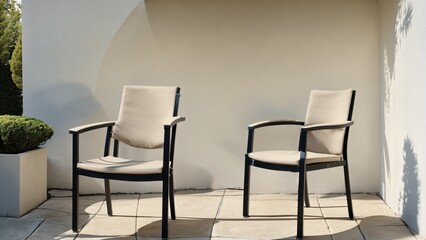 Obraz premium Stylish Patio Chairs in Sunlight