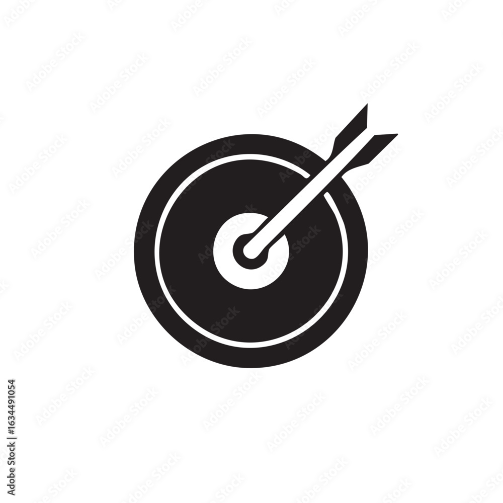 Poster target and arrow symbolizing goal achievement and precision in design