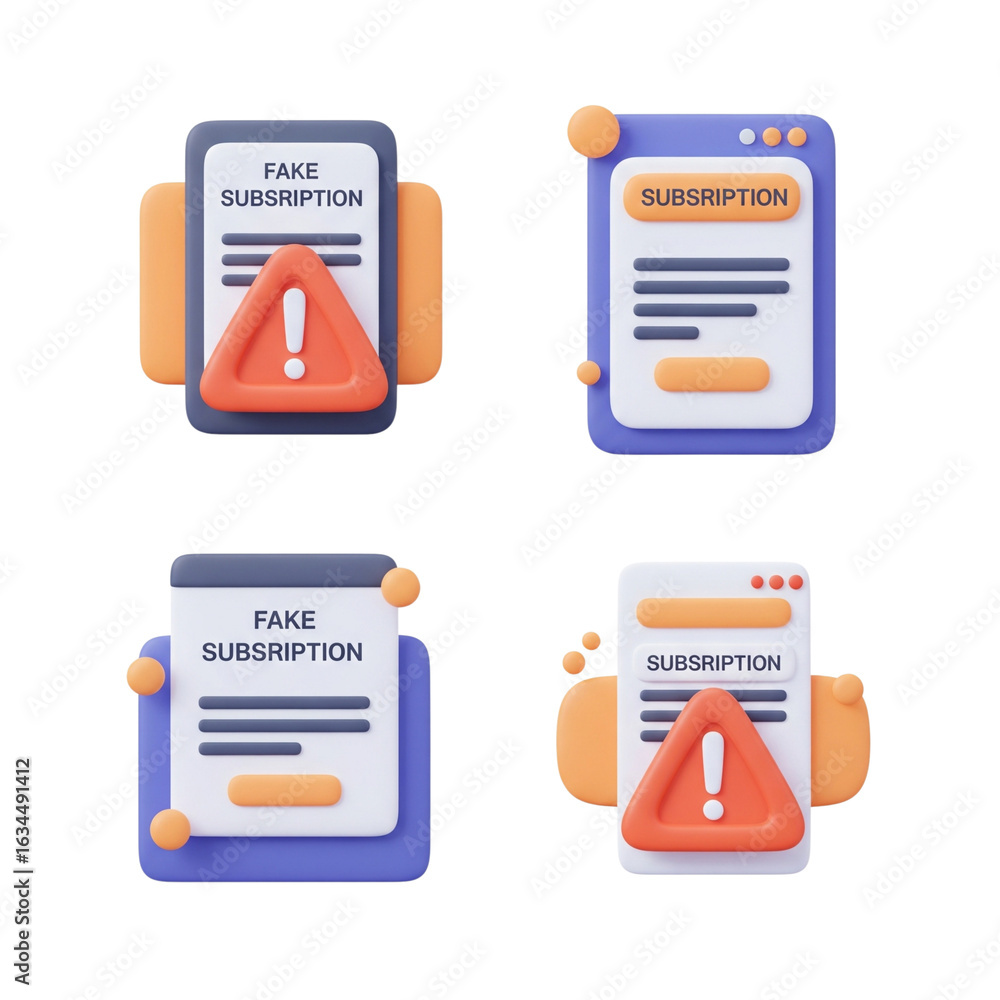 Poster digital document alerts with exclamation marks