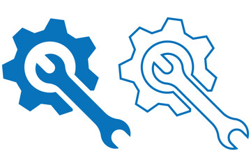 settings icon symbol vector.  black gear with six cogs and a circular hole in the center. wrench gear mechanics icon sign vector .Service, repair and tool icons set eps 10