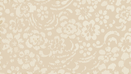 Beige floral pattern background vector
