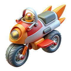 Cartoon rocket motorcycle illustration for kids design and art projects and digital creations use for web