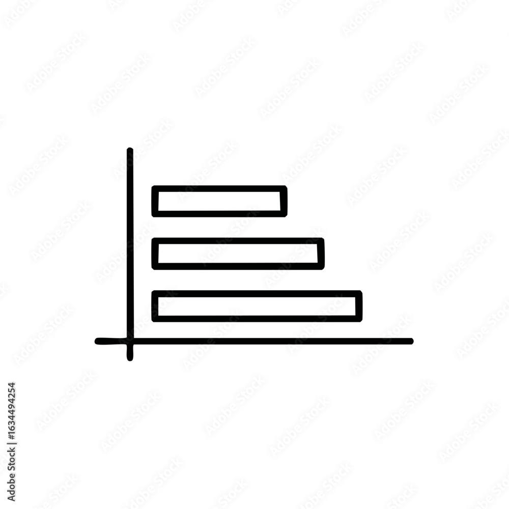 Poster Decreasing Horizontal Bar Graph Showing Negative Trend Line Art Chart Data Analytics