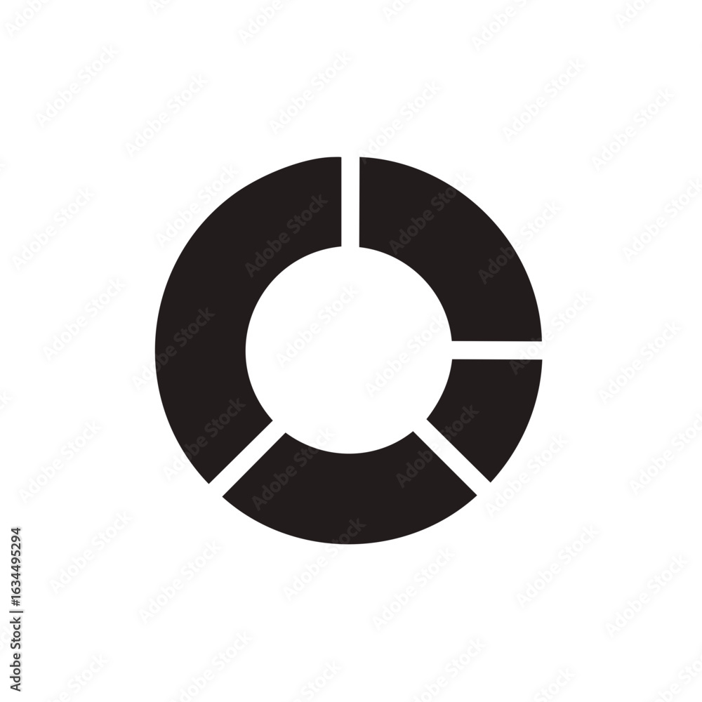 Poster black circular chart with sections depicting data visualization and statistics