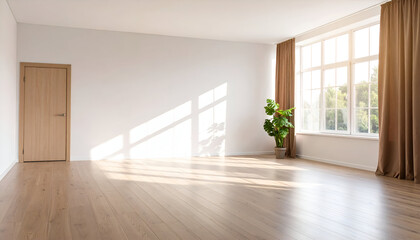 Obraz premium Sunny Empty Room with Wood Floor.
