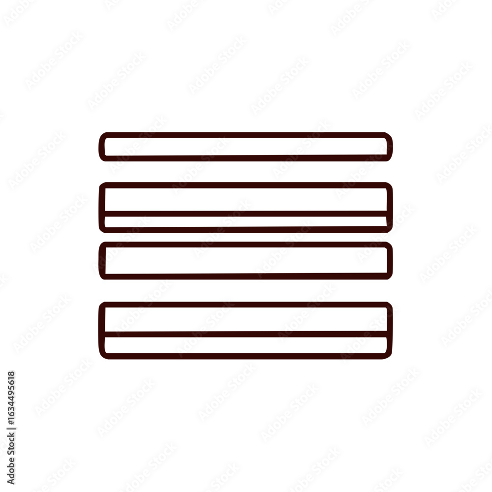 Poster website hamburger menu icon graphic with horizontal bars for navigation systems