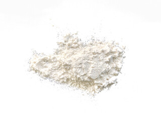 pile of white flour isolated on white background