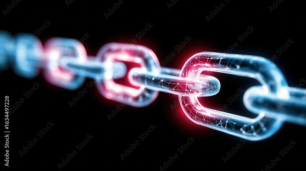 Poster a chain link with highlighted connection.