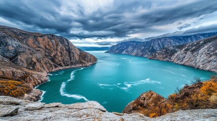 Dramatic cliffside view of a stormy sea coastal landscape photography majestic overlook natural environment