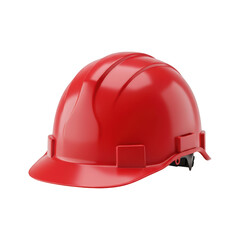 Fototapeta premium Red Construction Helmet isolated On White Background