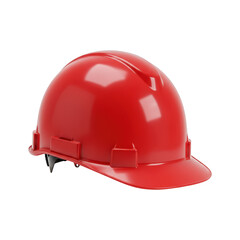 Fototapeta premium Red Construction Helmet isolated On White Background
