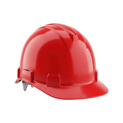 Fototapeta premium Red Construction Helmet isolated On White Background