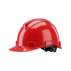 Fototapeta premium Red Construction Helmet isolated On White Background