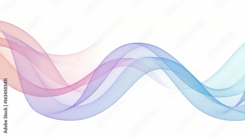 Poster abstract colorful wavy ribbon with gradient effect, isolated on white background