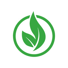Minimal leaf enclosed icon representing energy efficiency and environmental care