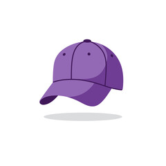 Purple Baseball Cap with Dark Purple Bill and Button