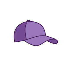 A Simple Graphic of a Baseball Cap in Purples
