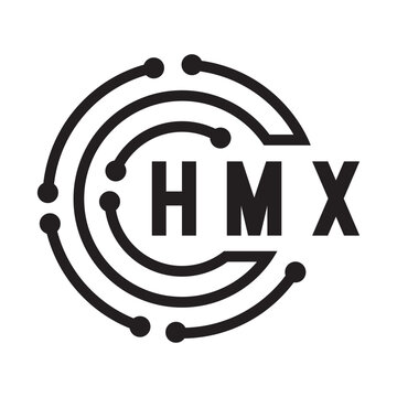 HMX letter design. HMX letter technology logo design on a white background. HMX Monogram logo design for an entrepreneur and business.