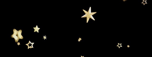 Sparkling gold stars on black. Perfect for holiday, celebration, or magic themes.