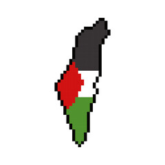 Obraz premium palestine map draw pixel art
