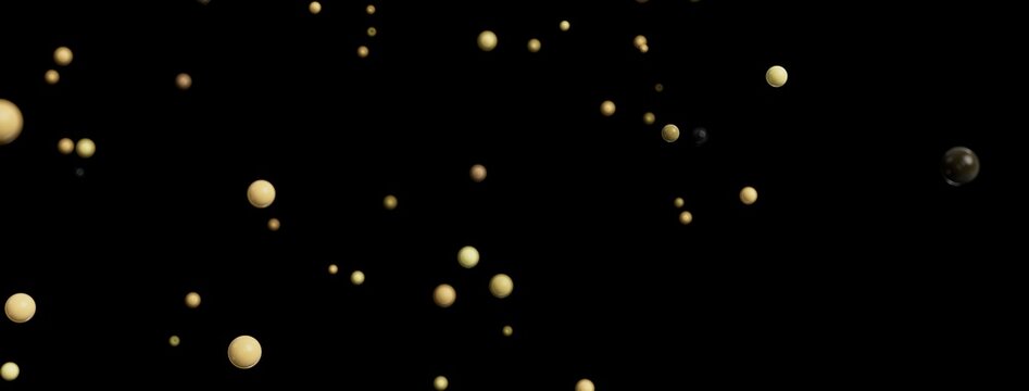 Abstract image of beige and brown spheres floating on a black background. Perfect for website backgrounds or presentations.