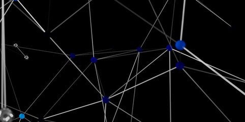3D rendering of a network connection with nodes and lines.  Perfect for technology, data, and connectivity concepts.