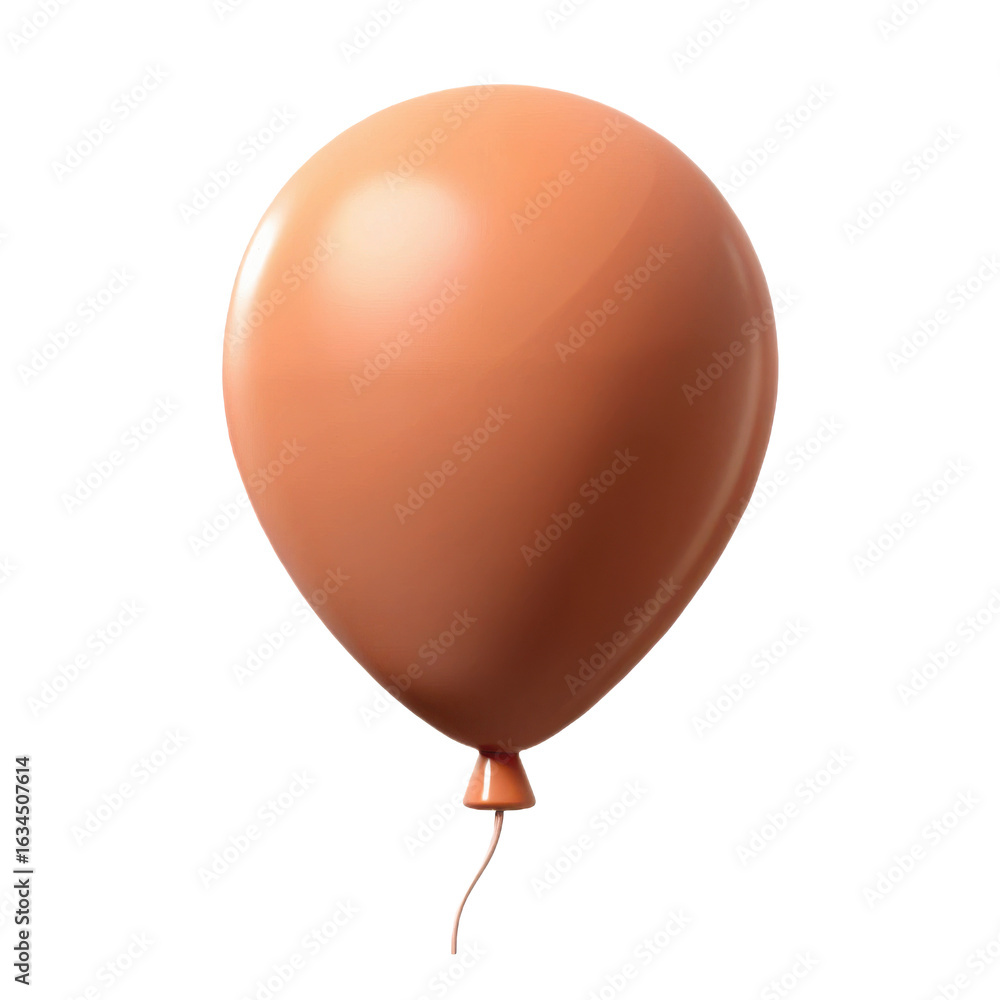 Poster a single realistic round orange balloon floats gracefully against a stark black background its strin