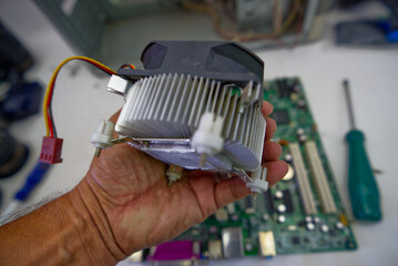 Old CPU with its main components
