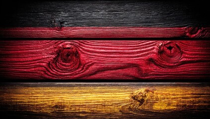 Wooden planks painted in German flag colors