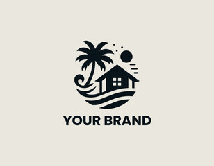 Beach Hotel Vector Logo