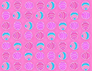 Pastel easter eggs, geometric design, abstract circle mosaic pattern, radial motif background