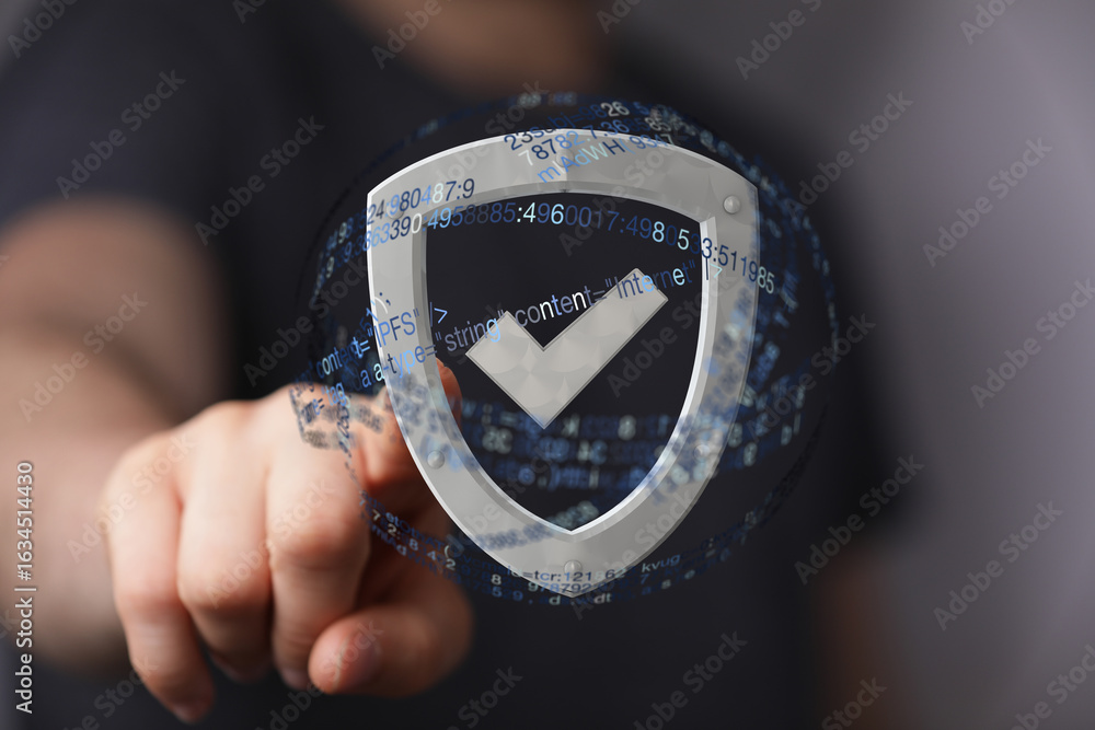 Poster secure your data with advanced cybersecurity. protection guaranteed.