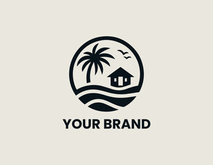 Beach Hotel Vector Logo