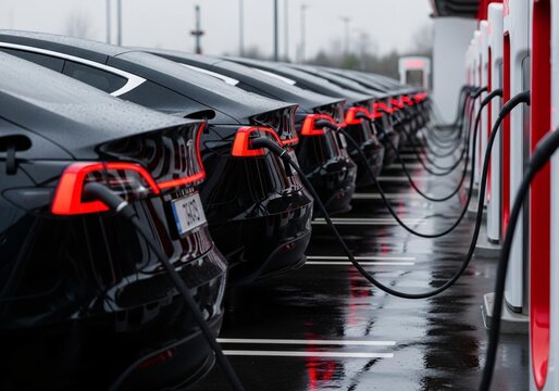 Electric cars charging station modern infrastructure