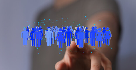 Digital community, social network, online interaction, global communication, teamwork, collaboration, connection, people network, social media, virtual mee