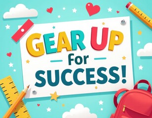 Gear Up For Success - Motivational Education Illustration
