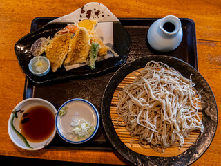 天ざる　蕎麦屋　日本