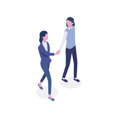 Business concept illustration on the subject of teamwork, Two businesswomen talking in an office, business woman in suit business, woman, people, couple, businesswoman, Business concept illustration